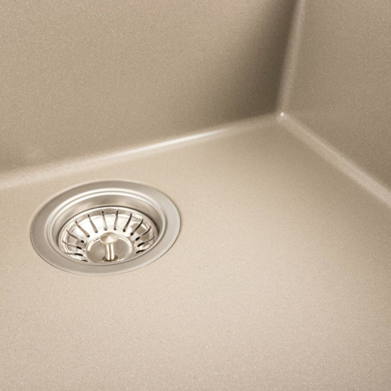 Гранітна мийка для кухні Platinum 5444 OASIS матовий Титан  фото № 6