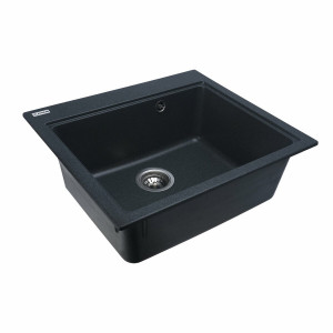 Гранітна мийка для кухні Platinum 5852 VESTA матова Антрацит