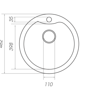 Гранітна мийка для кухні Platinum 480 TURAS матова Сірий мусон