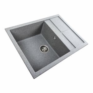 Гранітна мийка для кухні Platinum 6550 LOTOS матовий Сірий