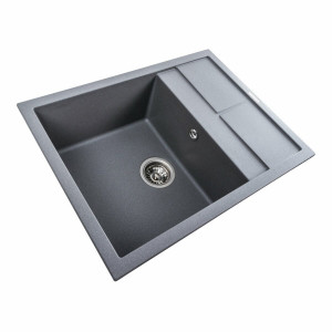 Гранітна мийка для кухні Platinum 6550 LOTOS матовий Сірий Мусон