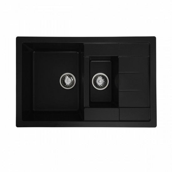 Гранітна мийка для кухні Platinum 7850W TOSKANA матова Чорна Зображення №1 Гранітна мийка для кухні Platinum 7850W TOSKANA матова Чорна фото № 1