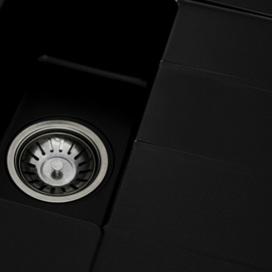 Гранітна мийка для кухні Platinum 7850W TOSKANA матова Чорна Зображення №4 Гранітна мийка для кухні Platinum 7850W TOSKANA матова Чорна фото № 4