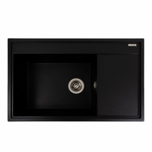 Гранітна мийка для кухні Platinum 7950 AZURIT матовий Чорний металік