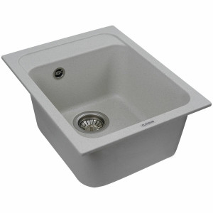 Гранітна мийка для кухні Platinum 4050 KORRADO матова Біла в крапку