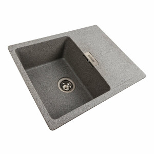 Гранітна мийка для кухні Platinum 6250 ZIRKONE матовий Сірий