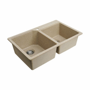 Гранітна мийка для кухні Platinum 7850 HARMONY матова Карамель