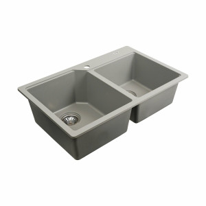 Гранітна мийка для кухні Platinum 7850 HARMONY матова Сірий металік