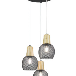 Люстра підвісна VALESO LP9601 BK чорна на 3 плафони