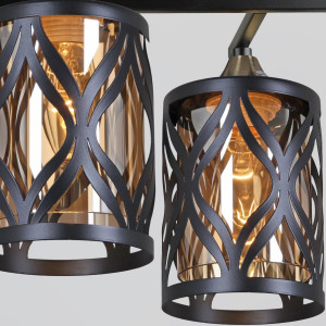 Люстра стельова у вітальню Sirius B N5942/4 BK+COP на 4 плафони