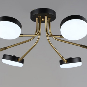 Люстра світлодіодна акрилова у вітальню Sirius B N6665/6 COP+BK