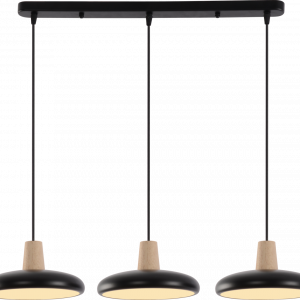 Підвісна люстра XI3342-3 чорний + дерево