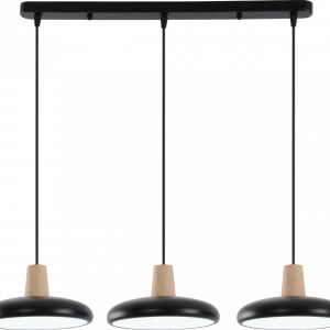 Підвісна люстра XI3342-3 чорний + дерево