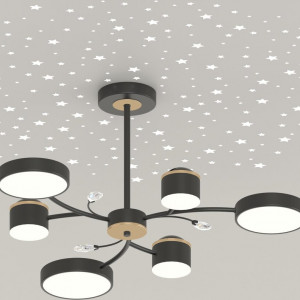 Люстра XI3346-6 чорний + золото