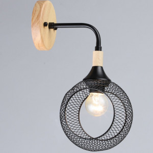 Бра Valeso B N6620/1W Чорний + Дерево