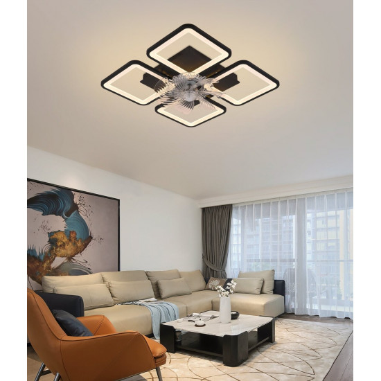 Стельовий світильник-вентилятор YZD5007-Fan (Чорний)  фото № 4