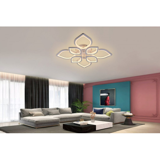 Стельова світлодіодна люстра 6132-8 (Білий)  фото № 3