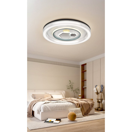 Світлодіодна пристельова люстра 2H-004, Білий+Чорний  фото № 2