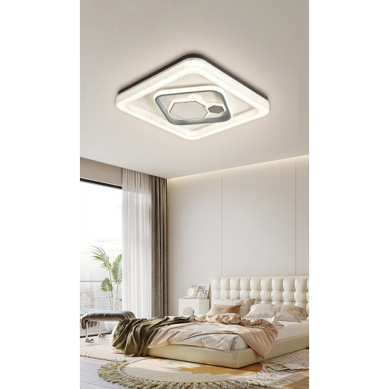 Світлодіодна пристельова люстра 2H-006, Білий+Чорний  фото № 2