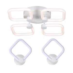 Комплект LED-освітлення G 2589: Пристельова люстра 56W + 2 Світильники 14W