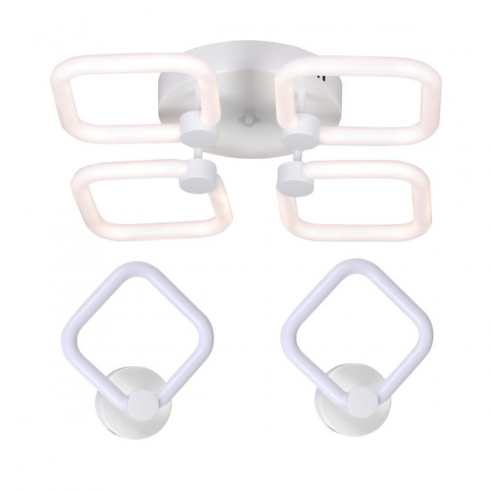 Комплект LED-освітлення G 2589: Пристельова люстра 56W + 2 Світильники 14W фото № 1