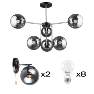 Комплект: Люстра Valeso K2307/6 + 2 Бра Valeso K2307/1W з лампочками