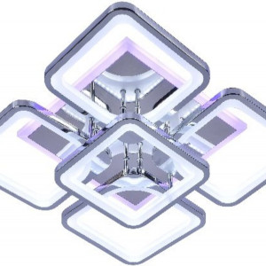 Люстра світлодіодна акрілова Sirius MX10005/4+1 CR(BL+YL) 150W+34W