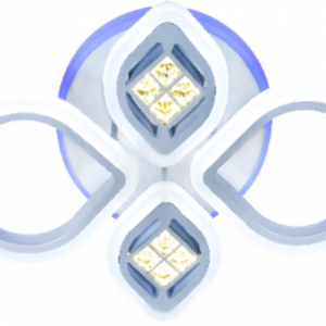 Люстра світлодіодна акрілова Sirius LI8862/4C WH (BL+YL-підсвітка) 100W+8W