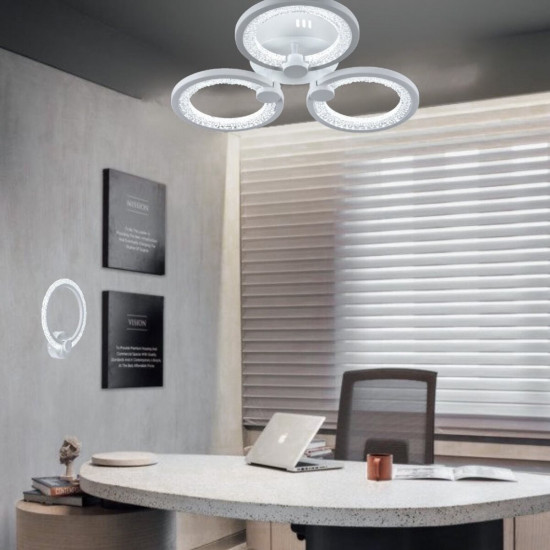 Люстра світлодіодна акрилова Sirius LI8878/3B WH 60W  фото № 5