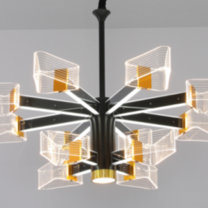 Люстра світлодіодна акрілова Sirius N 3709-8+4 BK+GD 156W