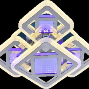 Люстра світлодіодна акрілова Sirius LI8885/4C WH (BL+YL) 118W+46W