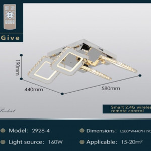 Люстра світлодіодна акрилова Sirius 2928-4 160W