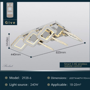Люстра світлодіодна акрилова Sirius 2928-6 240W