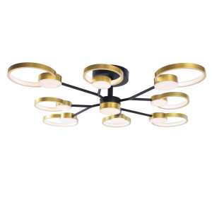 Люстра світлодіодна акрилова Sirius Ш 1313/9 Black+Gold