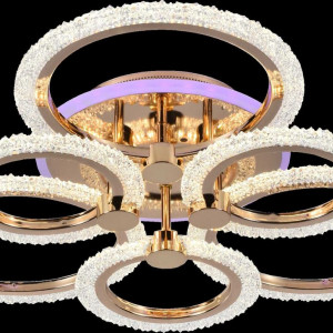 Люстра світлодіодна акрілова Sirius LI8879/3+3A FGD (RGB) 108W+8W