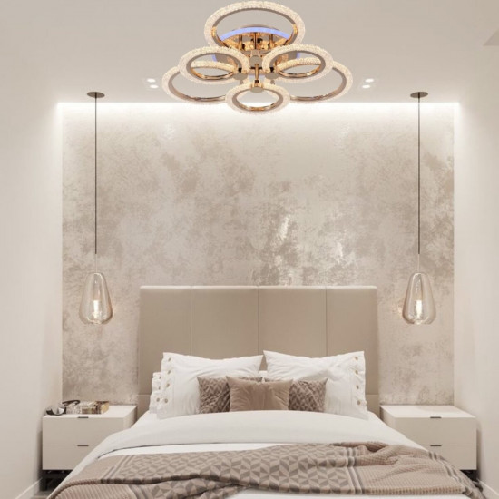 Люстра світлодіодна акрілова Sirius LI8879/3+3A FGD (RGB) 108W+8W  фото № 5