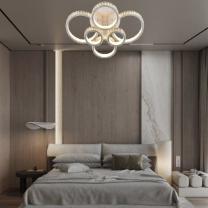 Люстра світлодіодна акрілова Sirius DK5819B/6 WH (RGB) 312W+8W