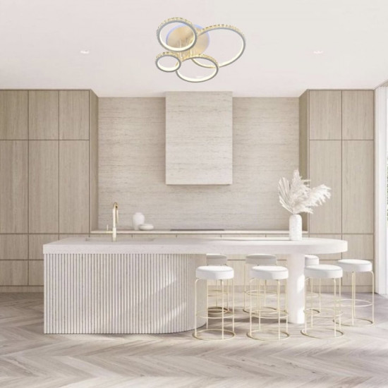 Люстра світлодіодна акрілова Sirius DK5864/4 WH (RGB) 232W+8W  фото № 3