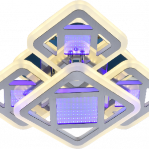 Люстра світлодіодна акрілова Sirius LI8885/4C CR (BL+YL) 118W+46W