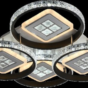 Люстра світлодіодна акрилова Sirius C7053/4 WH+BK (224W)