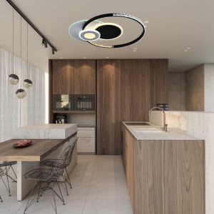 Люстра світлодіодна акрилова Sirius C7117/550 WH+BK (RGB) 96W+8W