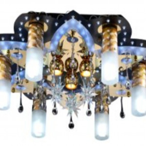 Люстра світлодіодна космос Sirius N 8282-6+3 (BK+GD)