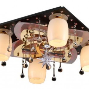 Люстра світлодіодна космос Sirius N 8318-4+1 BK+GD на 5 лампочок