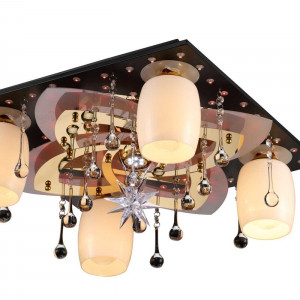 Люстра світлодіодна космос Sirius N 8318-4+1 BK+GD на 5 лампочок