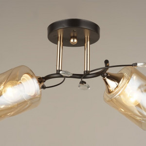 Люстра стельова Sirius B N4496/2 BK+FGD на 2 плафони