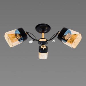 Люстра стельова Sirius B A3428/3 BK+FGD на 3 плафони