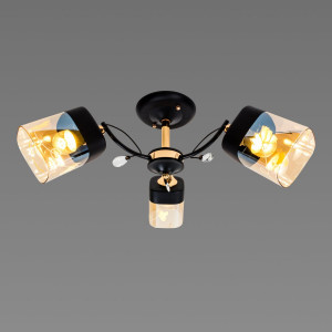 Люстра стельова Sirius B A3428/3 BK+FGD на 3 плафони