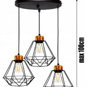 Люстра Sirius в стилі лофт 8817-3A на 3 плафона