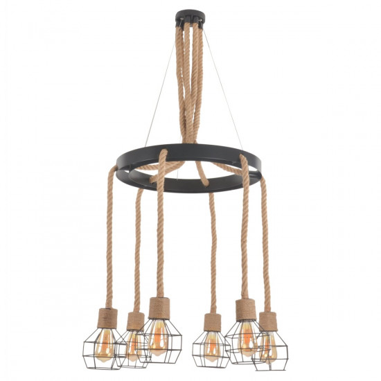 Люстра підвісна в стилі лофт Sirius H686-6 (на 6 лампочек) Зображення №5 Люстра підвісна в стилі лофт Sirius H686-6 (на 6 лампочек)  фото № 5