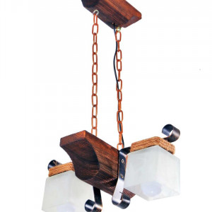 Люстра дерев'яна виробництво Sirius S7080/2 темний обжиг на 2 плафона Люстра дерев'яна виробництво Sirius S7080/2 темний обжиг на 2 плафона